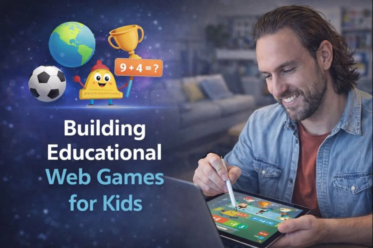 Colorful educational game interface designed for children