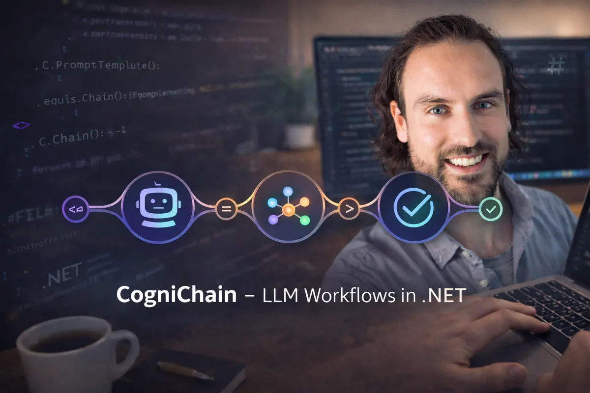 CogniChain logo representing LLM orchestration and workflow automation for .NET