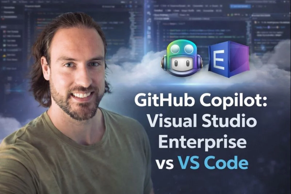 VS Code editor with GitHub Copilot AI-powered code suggestions