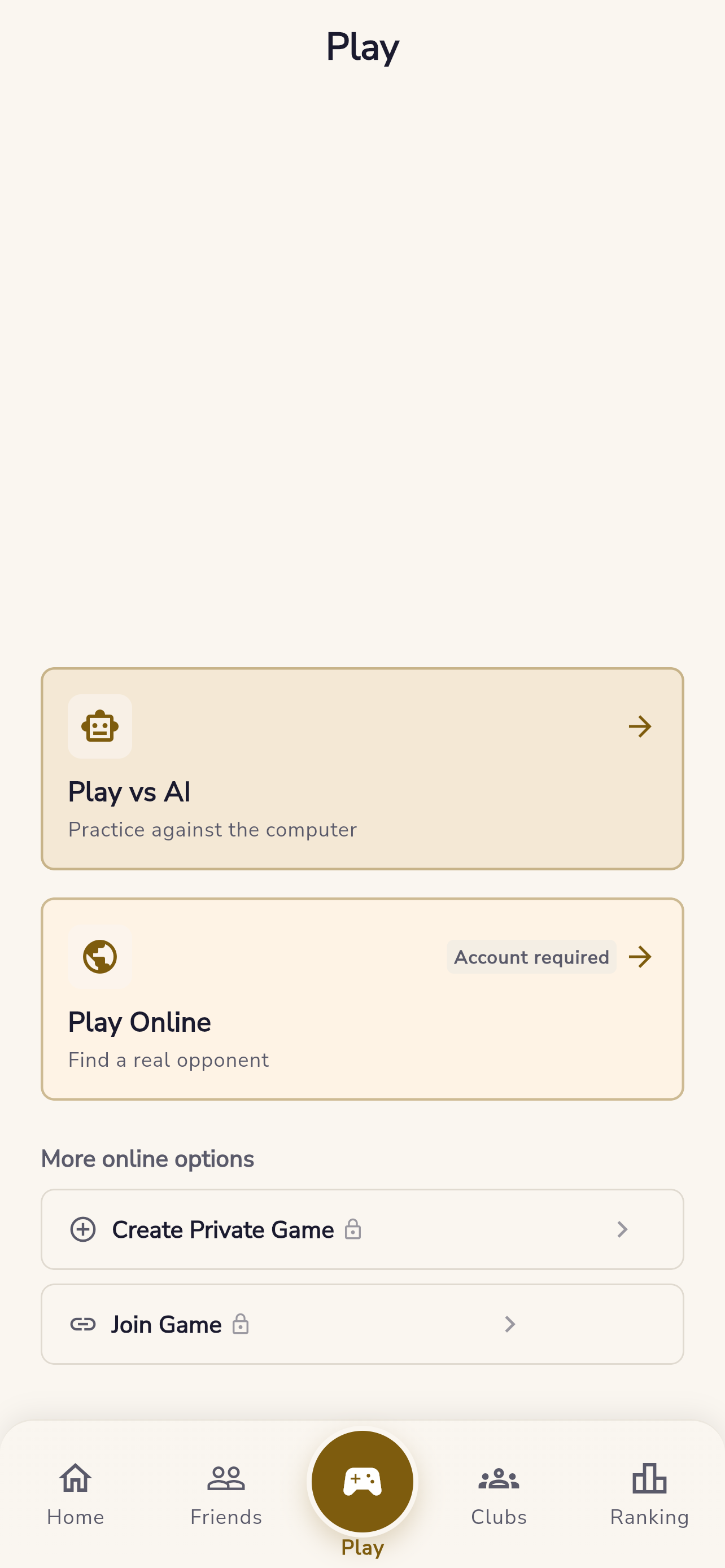 International Draughts play setup screen showing AI, online, and private game options.